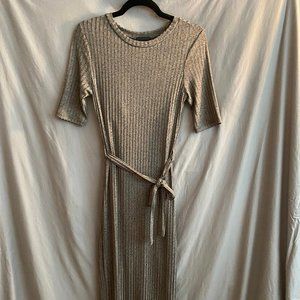 Lumiere Gold Bodycon Midi Dress